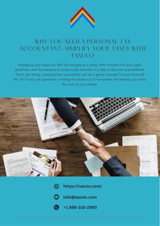 Simplify Your Taxes with a Personal Tax Accountant at Taxulo