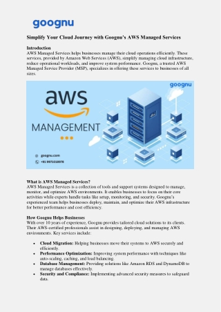 simplify your cloud journey with goognu