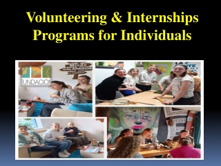 Volunteering & Internships Programs for Individuals