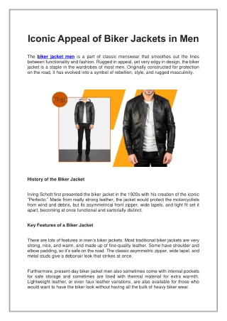 Iconic Appeal of Biker Jackets in Men