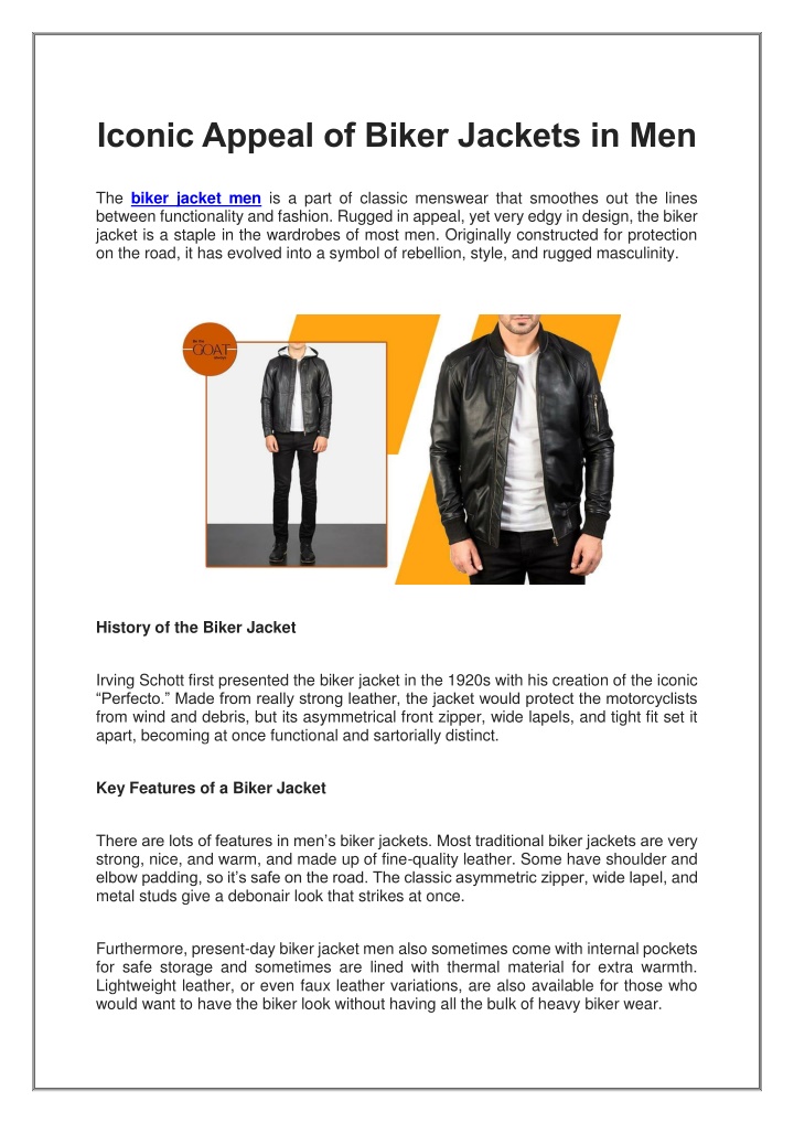 iconic appeal of biker jackets in men