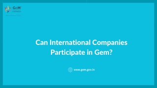 Can International Companies Participate in GeM