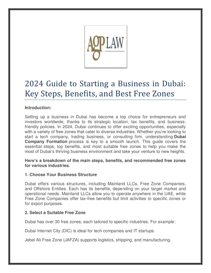 2024 guide to starting a business in dubai