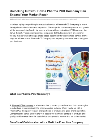 How Pharma PCD Company Can Expand Your Market Reach?