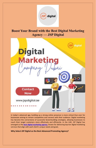 Boost Your Brand with the Best Digital Marketing Agency — JSP Digital