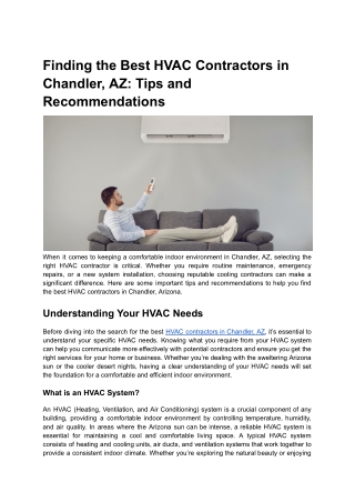 Finding the Best HVAC Contractors in Chandler, AZ_ Tips and Recommendations