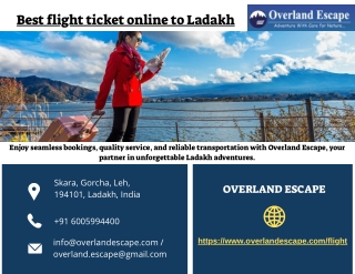 Best flight ticket online to Ladakh