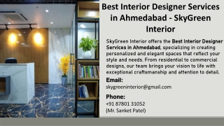 Best Interior Designer Services in Ahmedabad - SkyGreen Interior