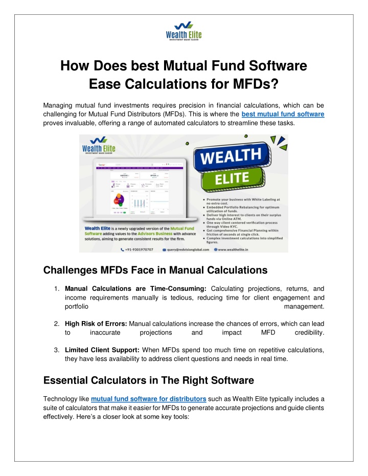 how does best mutual fund software ease