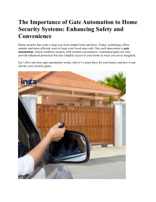 The Importance of Gate Automation for Home Security Systems | Insta Automations