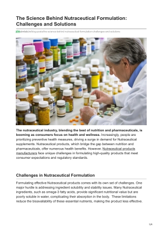 The Science Behind Nutraceutical Formulation Challenges and Solutions - ZIM Labs