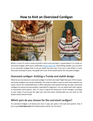 How to Knit an Oversized Cardigan?