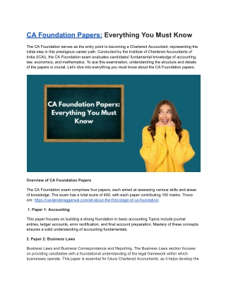 ca foundation papers everything you must know