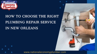 How to Choose the Right Plumbing Repair Service in New Orleans