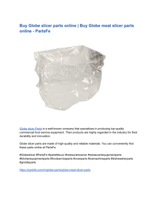 Buy Globe slicer parts online _ Buy Globe meat slicer parts online - PartsFe