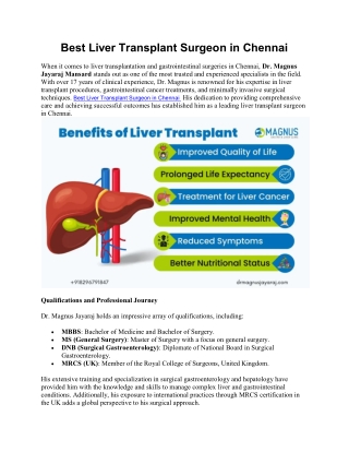 Best Liver Transplant Surgeon in Chennai