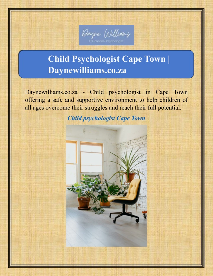 daynewilliams co za child psychologist in cape