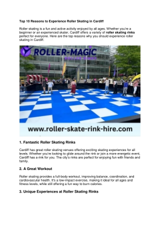 Top 10 Reasons to Experience Roller Skating in Cardiff