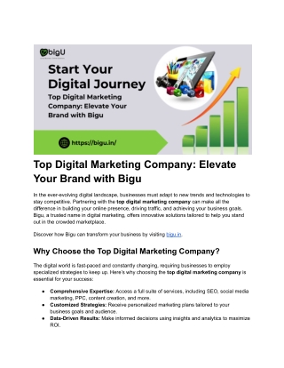 Top Digital Marketing Company | Drive Growth & Maximize ROI