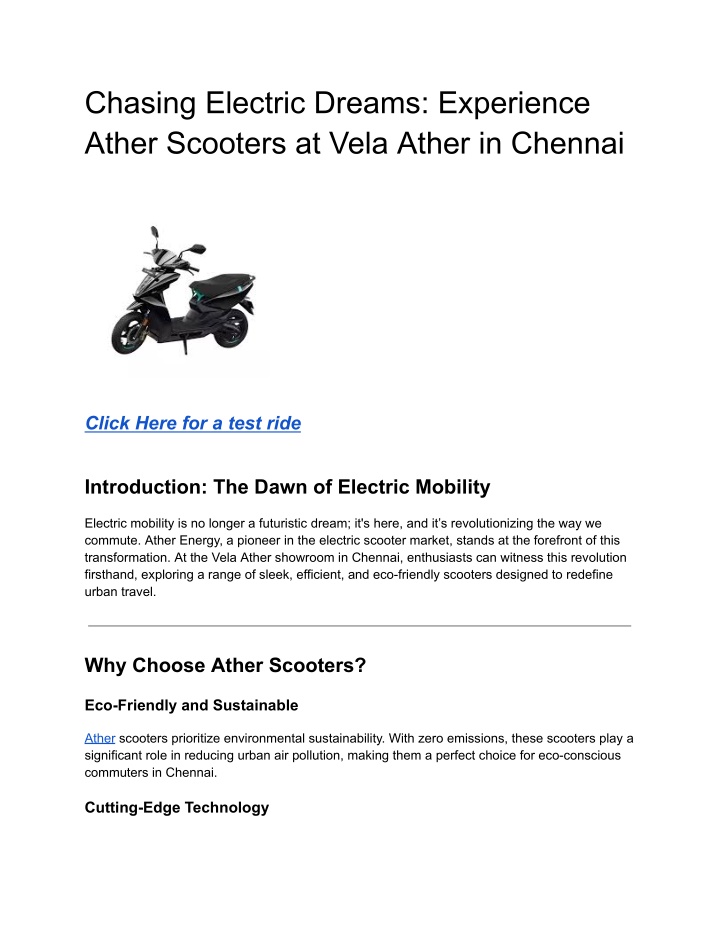 chasing electric dreams experience ather scooters