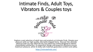 Intimate Finds | Adult Toys, Vibrators & Couples toys