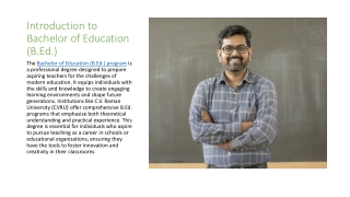 Shaping Future Educators -A Comprehensive Overview of Bachelor of Education (B.Ed.) Programs