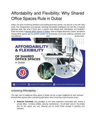 Affordability and Flexibility_ Why Shared Office Spaces Rule in Dubai