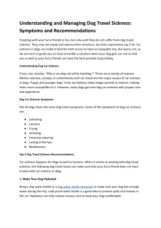 Understanding and Managing Dog Travel Sickness Hacks and Recommendations.docx