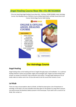 Angel Healing Course Near Me  91-9873530830