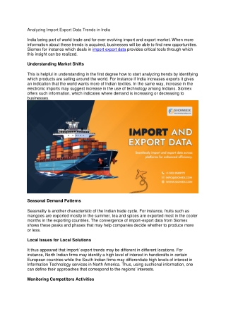 _Analyzing Import Export Data Trends in India