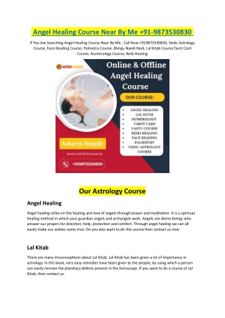 Angel Healing Course Near By Me  91-9873530830