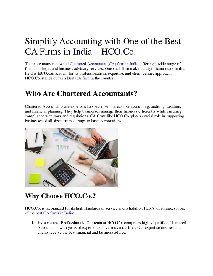 simplify accounting with one of the best ca firms