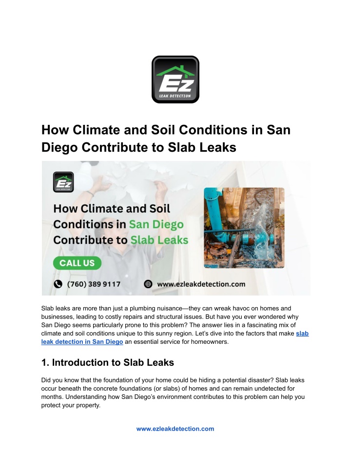 how climate and soil conditions in san diego