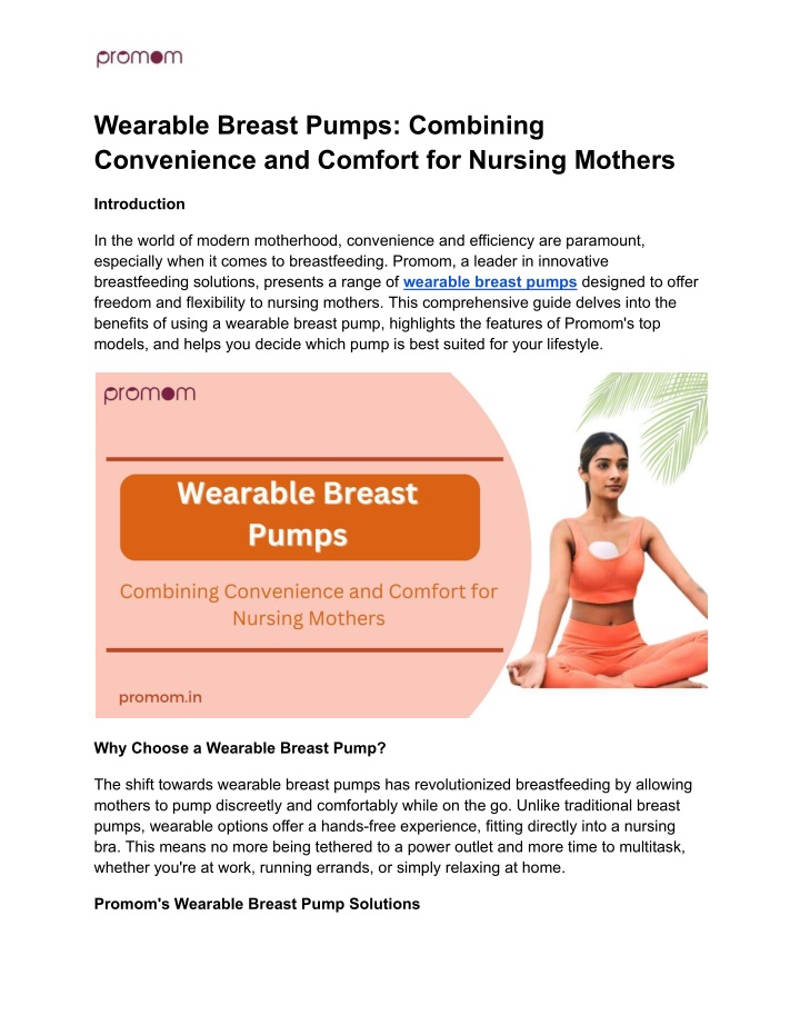 wearable breast pumps combining convenience