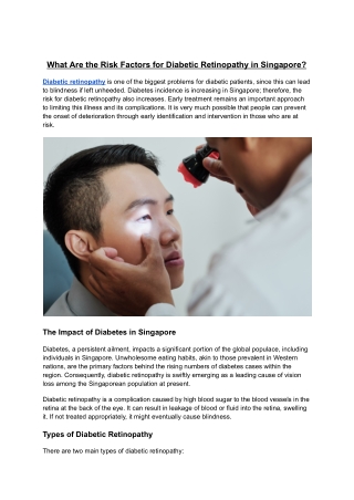 What Are the Risk Factors for Diabetic Retinopathy in Singapore