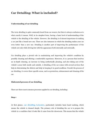 Car Detailing_ What is included