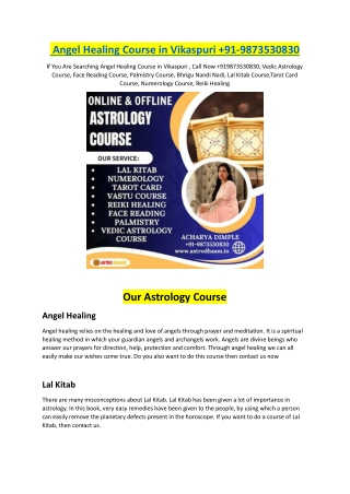 Angel Healing Course in Vikaspuri  91-9873530830