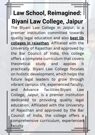 Your Journey to Legal Eminence Begins Here: Biyani Law College, Jaipur