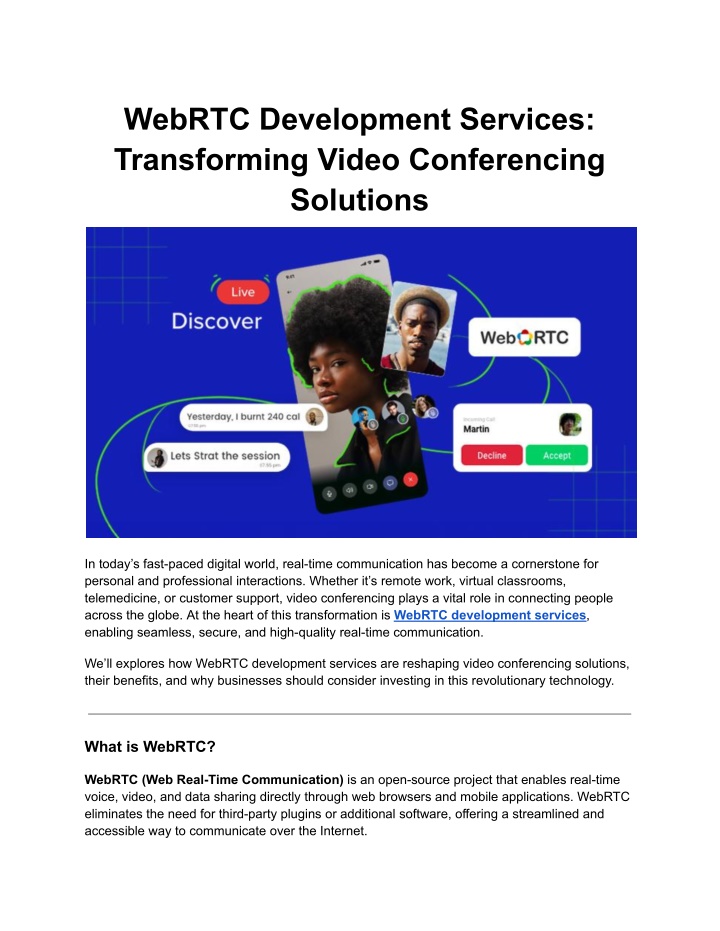 webrtc development services transforming video