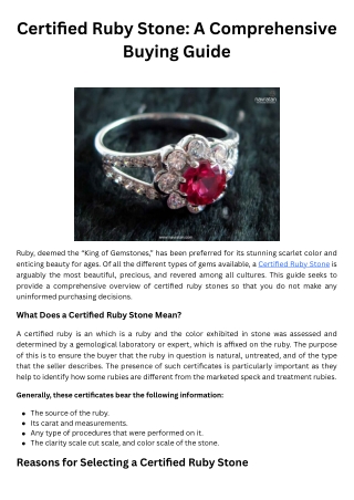 certified ruby stone a comprehensive buying guide
