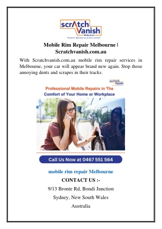 Mobile Rim Repair Melbourne  Scratchvanish.com