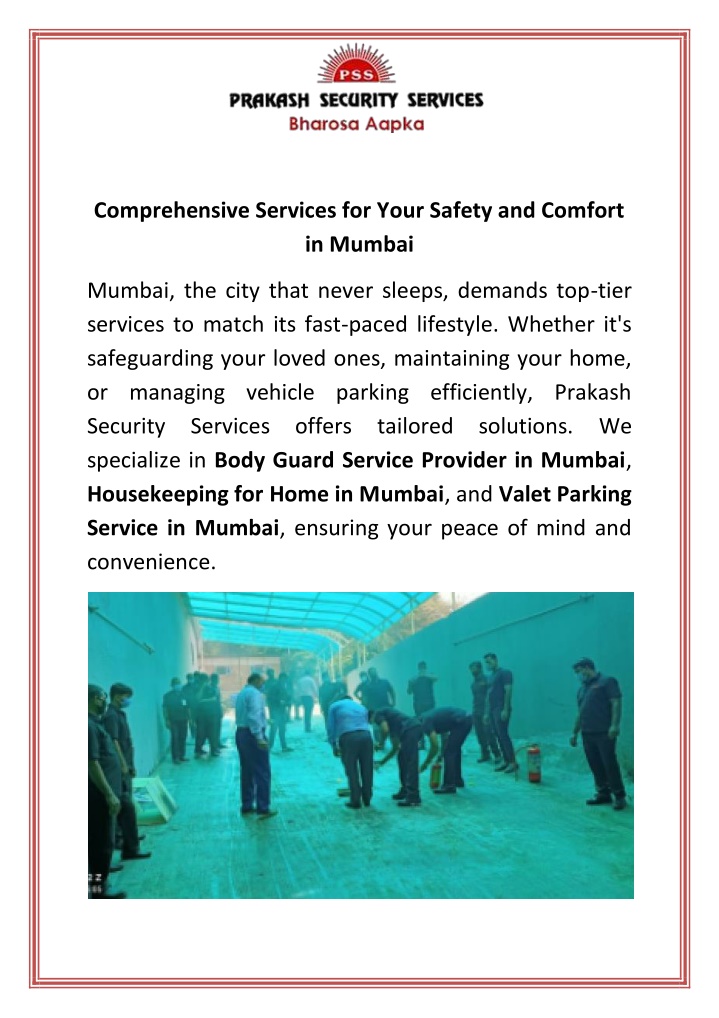 comprehensive services for your safety