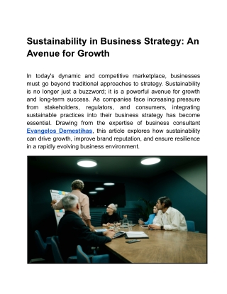 The Future of Business Strategy: Insights from Evangelos Demestihas