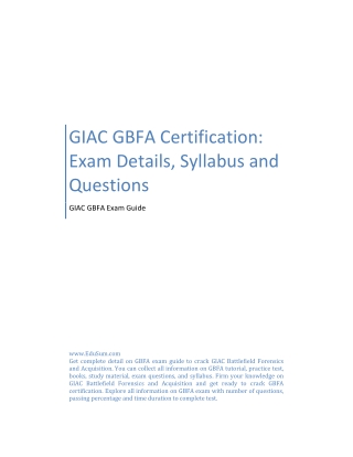 GIAC GBFA Certification: Exam Details, Syllabus and Questions