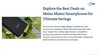 Explore the Best Deals on Meizu Miami Smartphones for Ultimate Savings