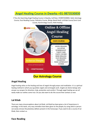 Angel Healing Course in Dwarka  91-9873530830