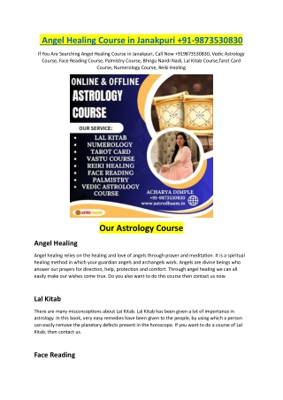 Angel Healing Course in Janakpuri  91-9873530830