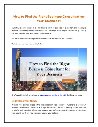 How to Find the Right Business Consultant for Your Business