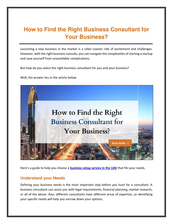 how to find the right business consultant