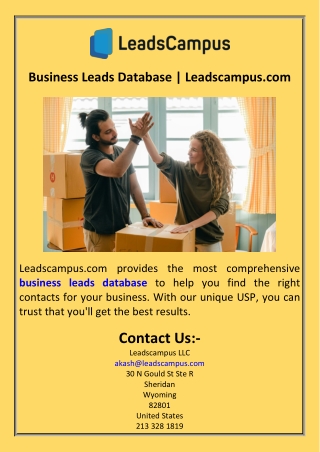 Business Leads Database  Leadscampus.com